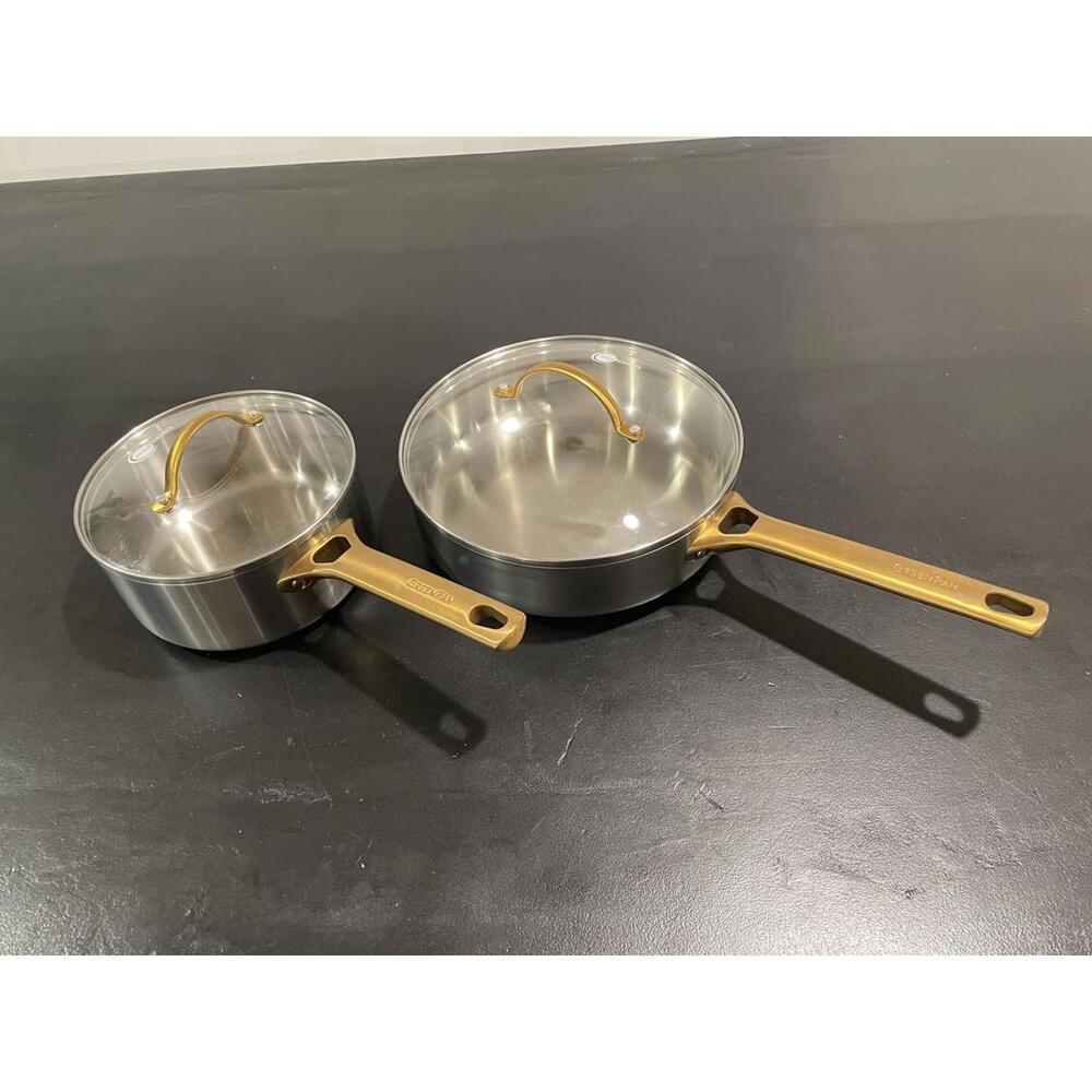 GreenPan Reserve Stainless Steel 3 Qt Sautepan & 2 Qt Sauce Pot With Lids